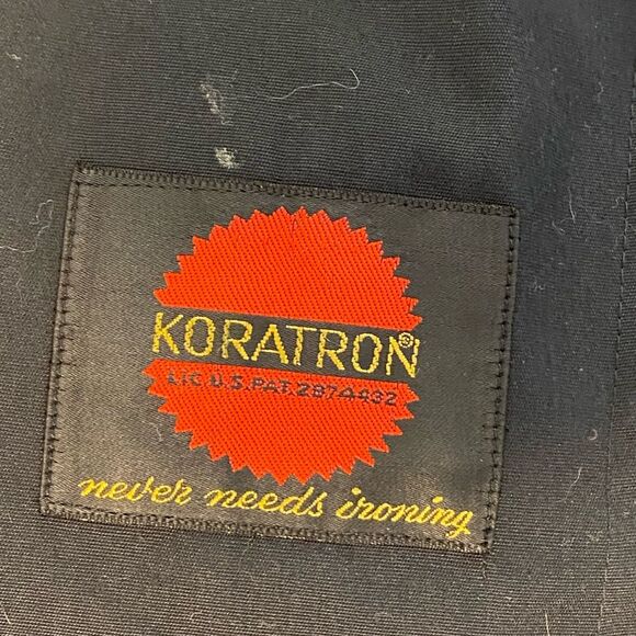 Men's Vintage Koratron Scotchgard Black Trench Rain Over Coat - with Liner - 42R - Picture 3 of 5